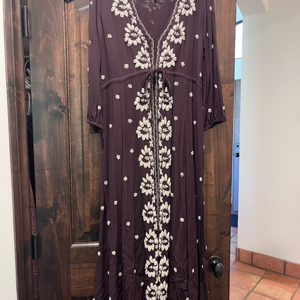 Free People Embroidered Fable Midi Dress
